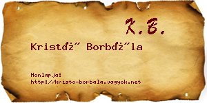 Kristó Borbála névjegykártya