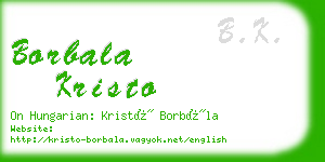 borbala kristo business card